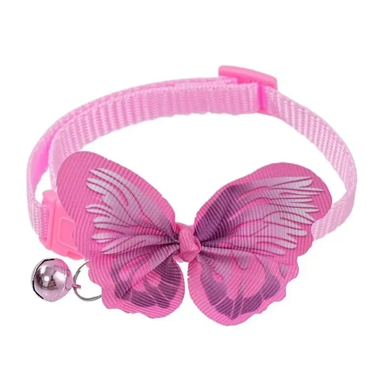1pc New Dog Collars Butterfly Bells Collars Cute Cat Collars Pet Supplies Multicolor Adjustable Dressing Tool Dog Accessories