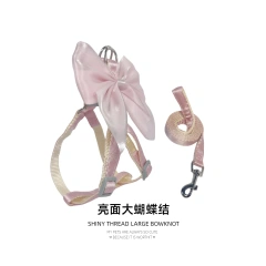Adjustable Cat Leash with Bow Reflective Escape Proof Kitten Harness for Walking  Pet Accessories Kitten Cat Collar