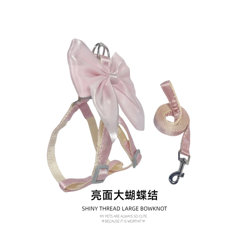 Adjustable Cat Leash with Bow Reflective Escape Proof Kitten Harness for Walking  Pet Accessories Kitten Cat Collar