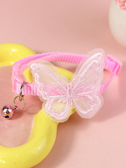 Adjustable Small Butterfly Necklace Ring for Cats
