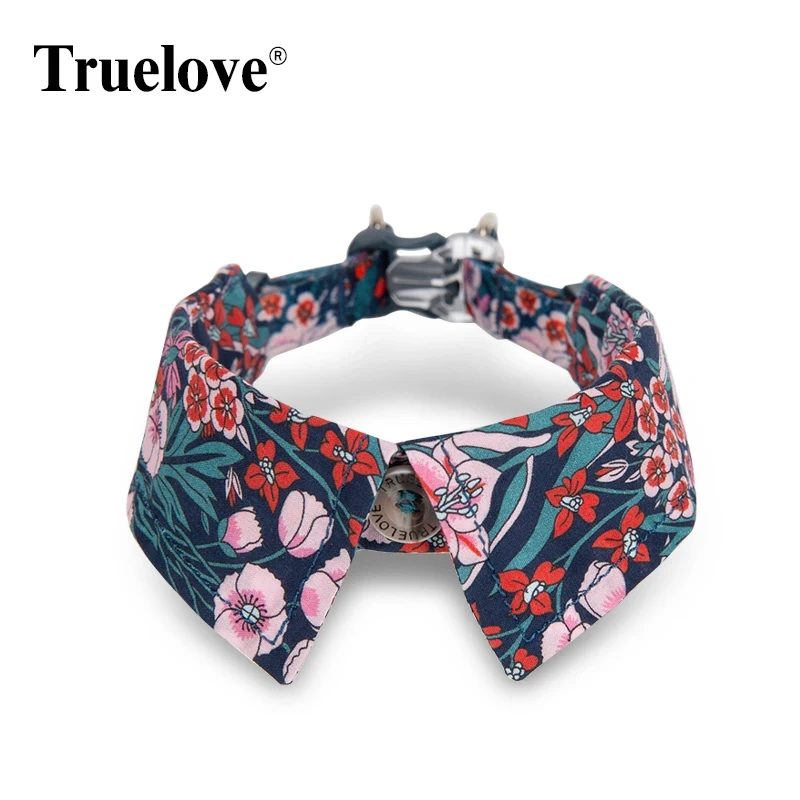 Truelove Cat Collar Cute Floral Pet Collar Cotton with Bow Pet Gift Adjustable Soft and Comfy Bowtie Small Medium Dog TLC5411