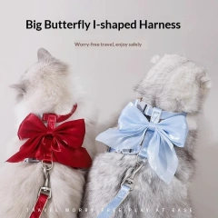 Adjustable Cat Leash with Bow Reflective Escape Proof Kitten Harness for Walking  Pet Accessories Kitten Cat Collar