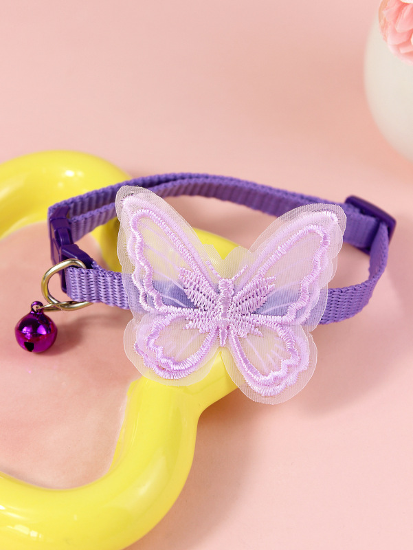 Adjustable Small Butterfly Necklace Ring for Cats