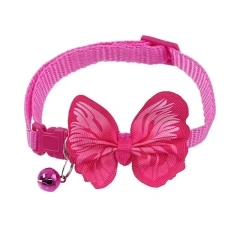 1pc New Dog Collars Butterfly Bells Collars Cute Cat Collars Pet Supplies Multicolor Adjustable Dressing Tool Dog Accessories