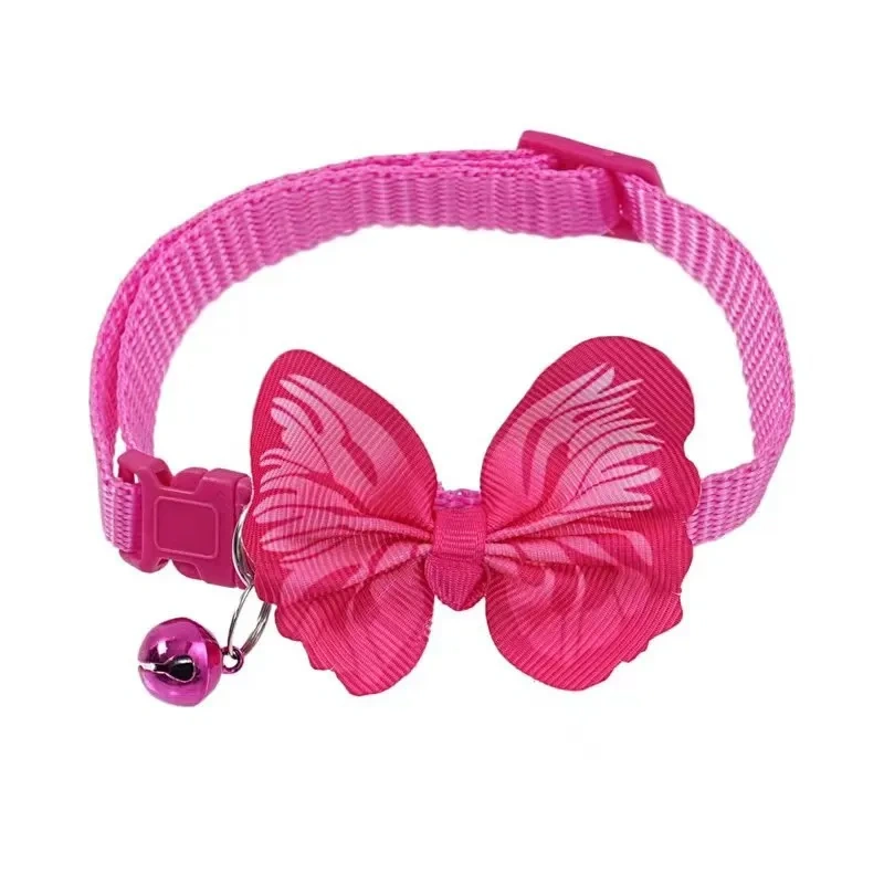 1pc New Dog Collars Butterfly Bells Collars Cute Cat Collars Pet Supplies Multicolor Adjustable Dressing Tool Dog Accessories