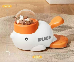 Little Yellow Duck Pet Treat Dispenser Interactive Food Leaking Toy for Cats Dogs Training Slow Feeder Auto