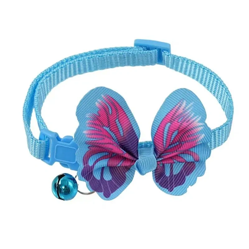 1pc New Dog Collars Butterfly Bells Collars Cute Cat Collars Pet Supplies Multicolor Adjustable Dressing Tool Dog Accessories