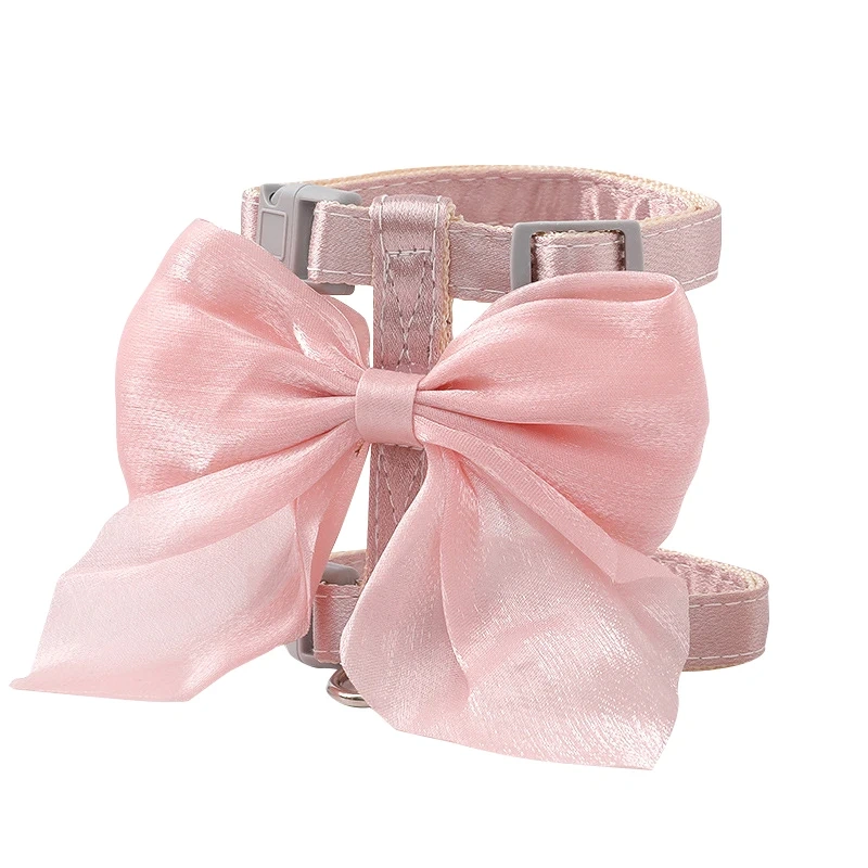 Adjustable Cat Leash with Bow Reflective Escape Proof Kitten Harness for Walking  Pet Accessories Kitten Cat Collar