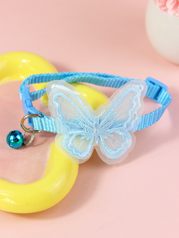 Adjustable Small Butterfly Necklace Ring for Cats