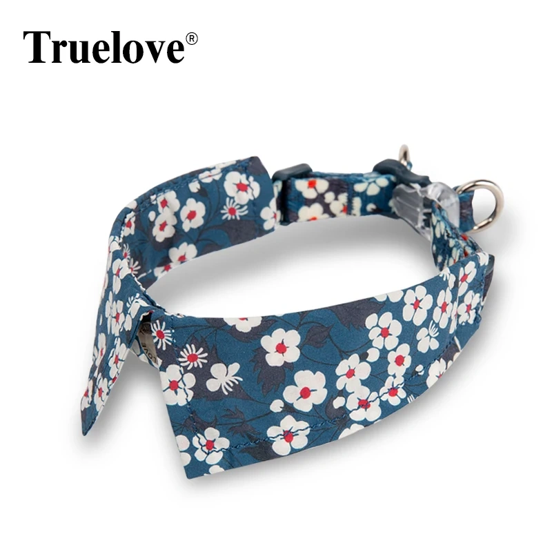 Truelove Cat Collar Cute Floral Pet Collar Cotton with Bow Pet Gift Adjustable Soft and Comfy Bowtie Small Medium Dog TLC5411