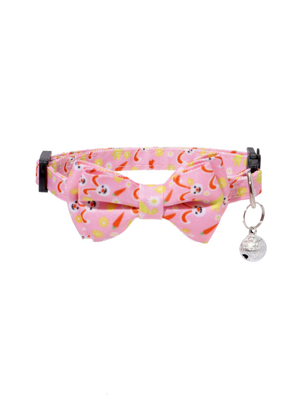 Valentine's Day Easter Luxury Cotton Collar with Heart Pattern and Detachable Bow