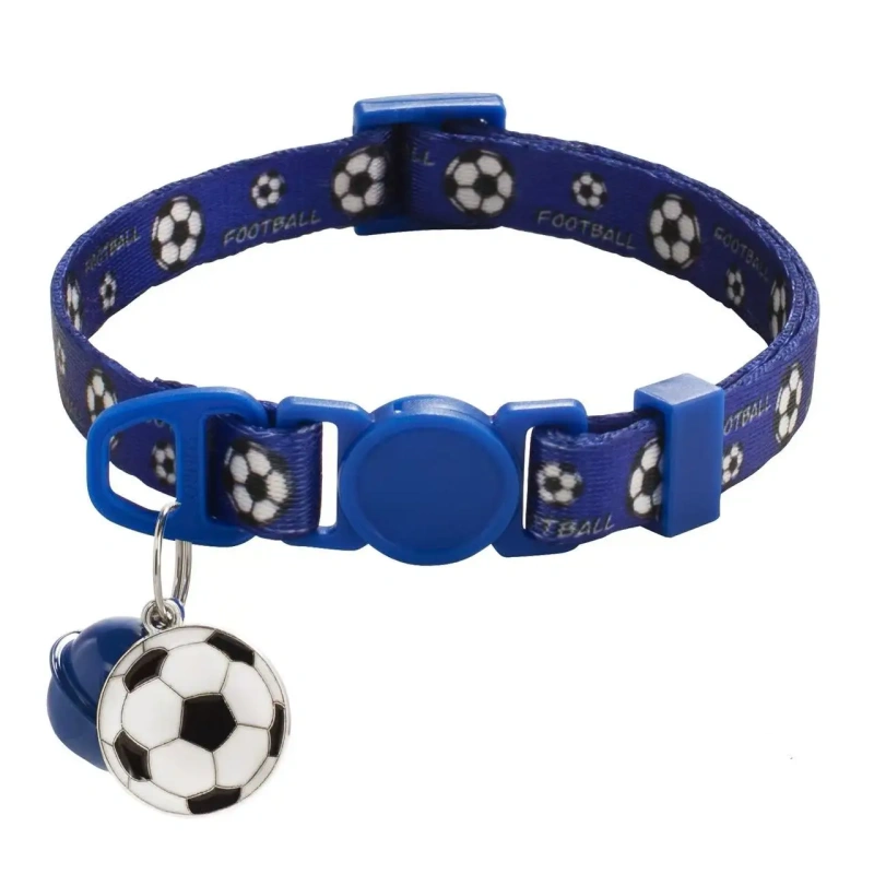Football collar with safety buckle, collar factory, large-scale customizable, cute cat collar with atmospheric feel