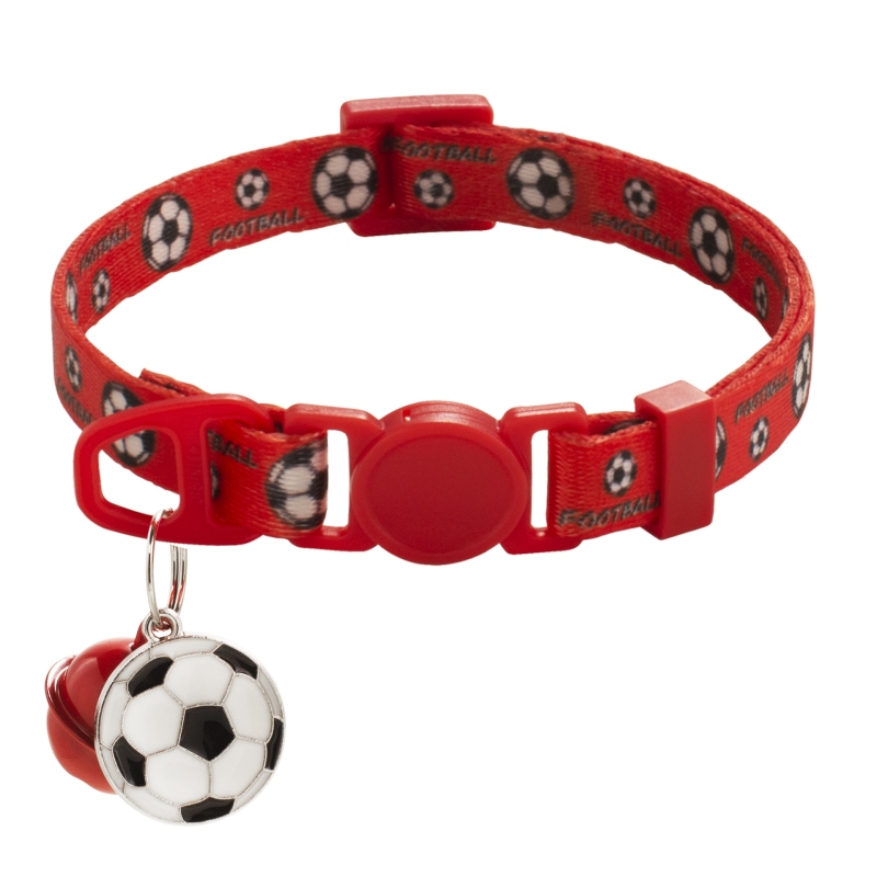 Football collar with safety buckle cat collar with atmospheric feel
