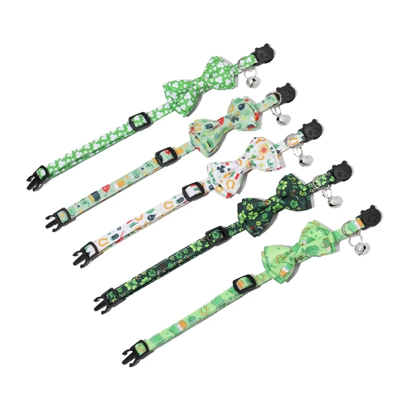Valentine's Day Easter Luxury Cotton Collar with Heart Pattern and Detachable Bow