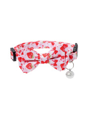 Valentine's Day Easter Luxury Cotton Collar with Heart Pattern and Detachable Bow