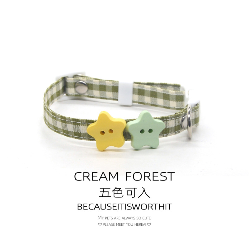 Pet Breakaway Cat Collar, Safe Cute Cotton and Linen Material Adjustable