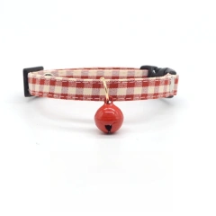 Cute Red Pet Collar with Bells Kitten  Cat Collar  Kitten Accessories for Pets Cats