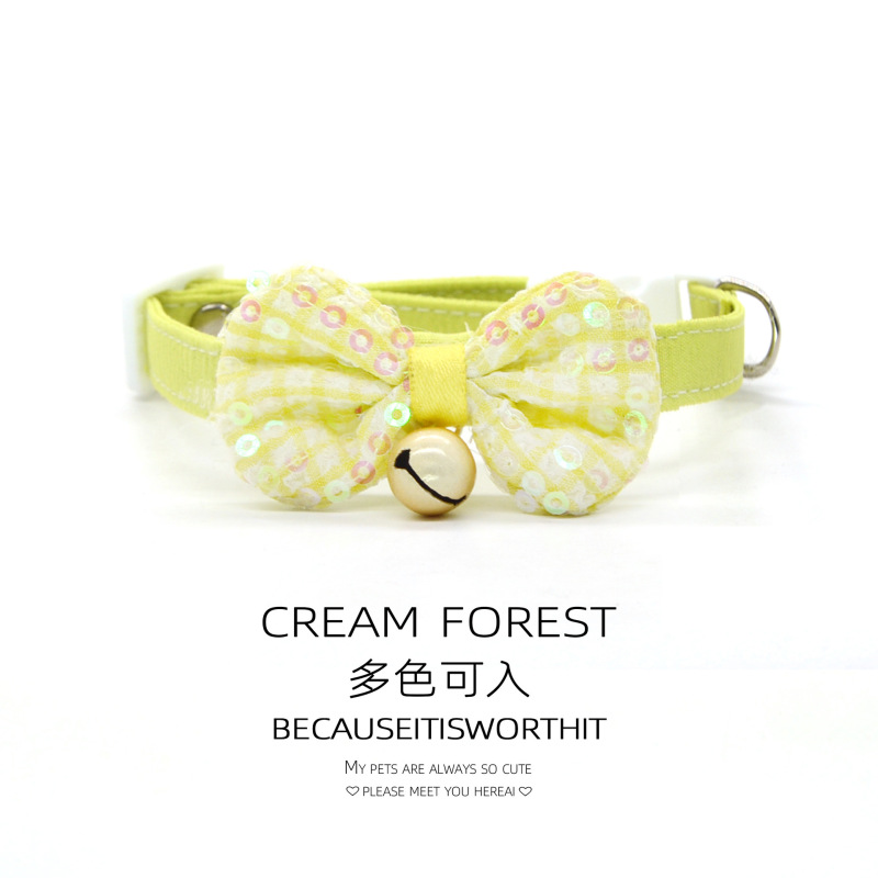 Pet Breakaway Cat Collar, Safe Cute Cotton and Linen Material Adjustable