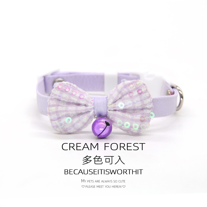 Pet Breakaway Cat Collar, Safe Cute Cotton and Linen Material Adjustable