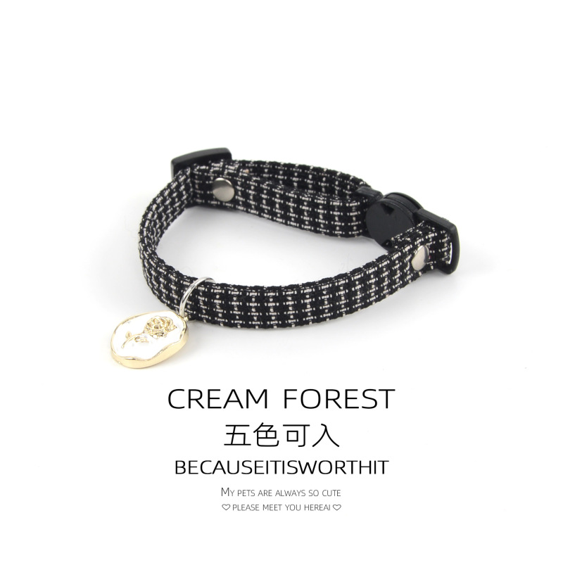 Pet Breakaway Cat Collar, Safe Cute Cotton and Linen Material Adjustable