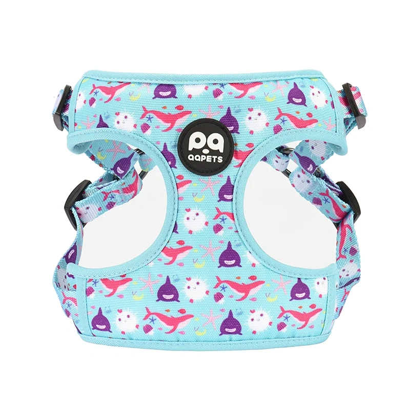Personalized Luxury Design Custom Comfortable Premium Adjustable Polyester Neoprene Nylon Dog Harness Set