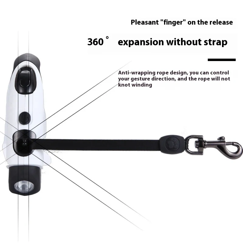 3m/5m Adjustable Pet Leash Max Bear 50KG Dog Rope Portable Pet Traction Rope LED Retractable Leash Holder Dog Leash