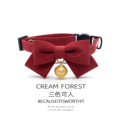 Pet Breakaway Cat Collar, Safe Cute Cotton and Linen Material Adjustable