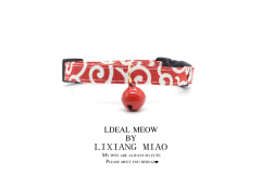 Cute Red Pet Collar with Bells Kitten  Cat Collar  Kitten