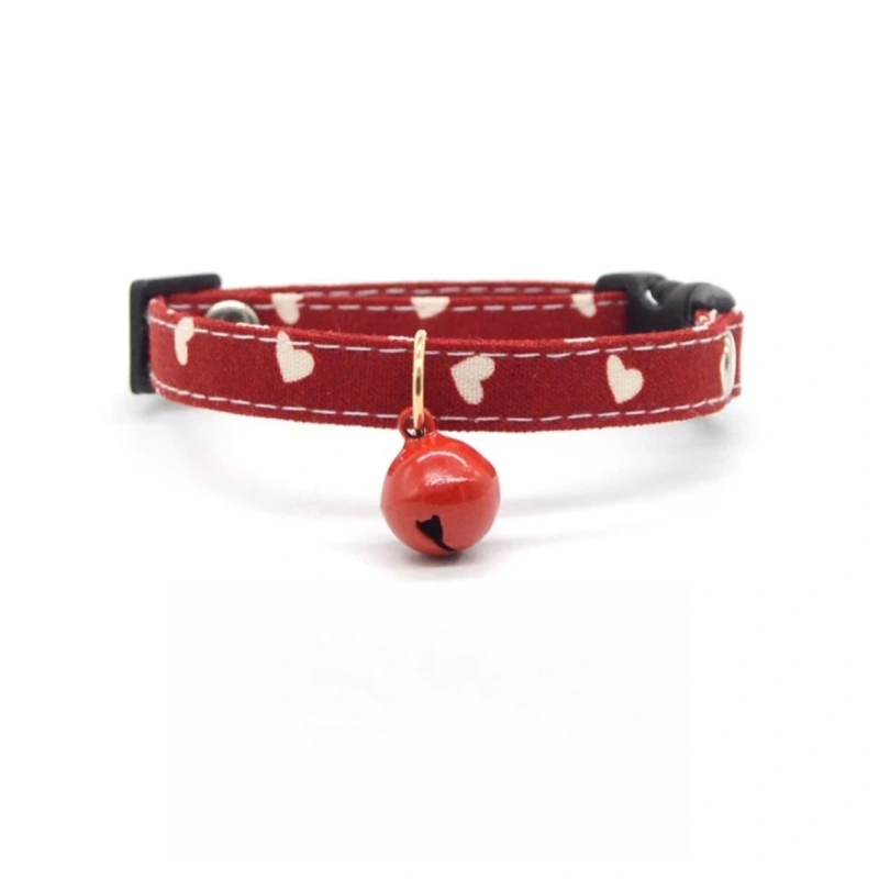 Cute Red Pet Collar with Bells Kitten  Cat Collar  Kitten Accessories for Pets Cats