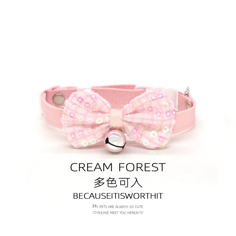 Pet Breakaway Cat Collar, Safe Cute Cotton and Linen Material Adjustable