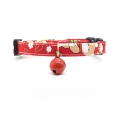 Cute Red Pet Collar with Bells Kitten  Cat Collar  Kitten Accessories for Pets Cats