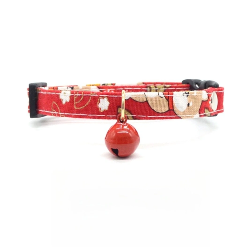 Cute Red Pet Collar with Bells Kitten  Cat Collar  Kitten Accessories for Pets Cats