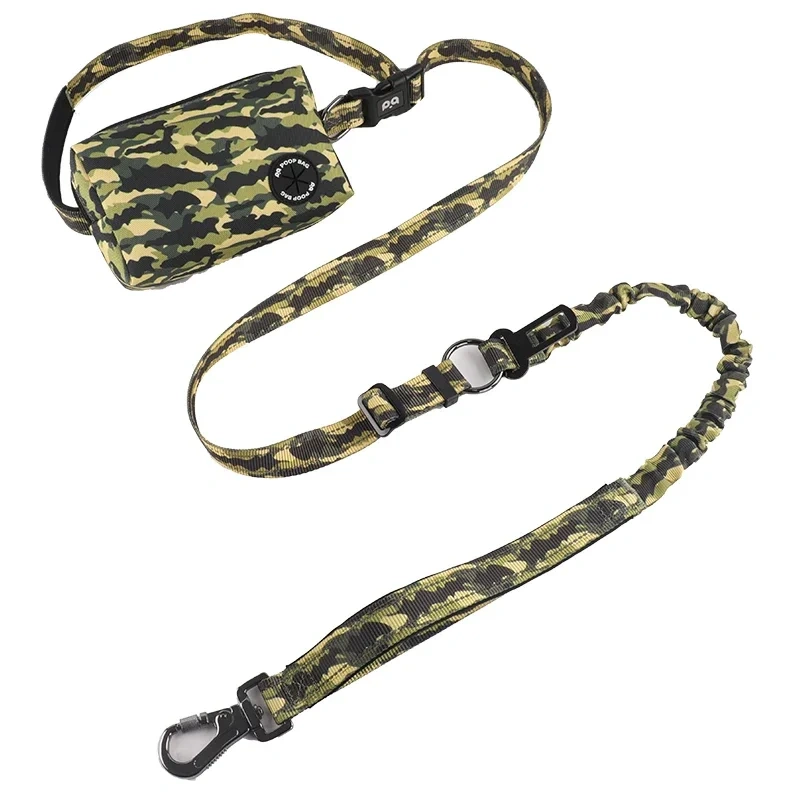 Stretchable dog walking rope, optional waist bag, hands-free running leash, explosion-proof punch  for medium and large dogs