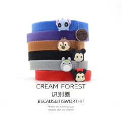 Pet puppy identification collar with double-sided plush material that won't hurt the neck.
