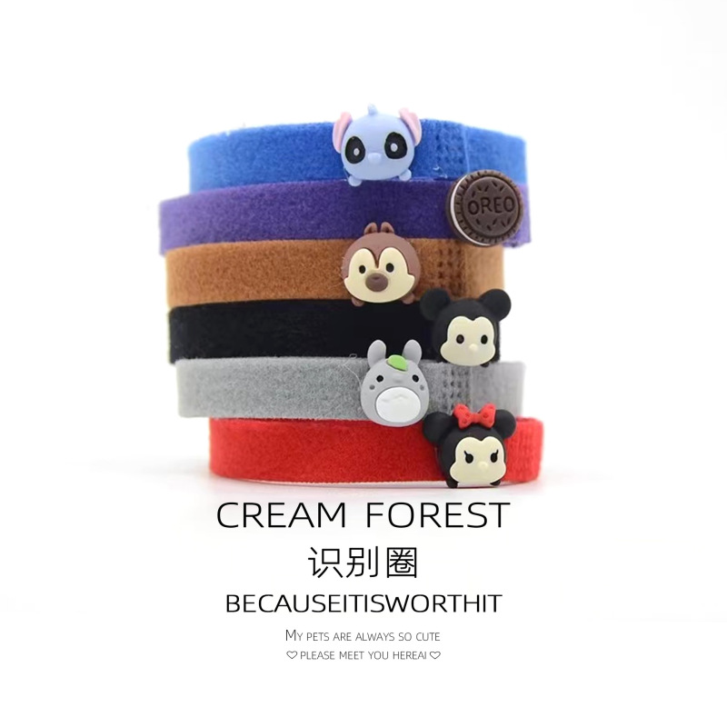 Pet puppy identification collar with double-sided plush material that won't hurt the neck.
