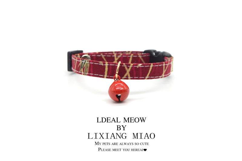 Cute Red Pet Collar with Bells Kitten  Cat Collar  Kitten