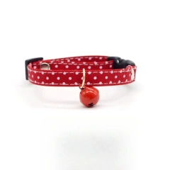Cute Red Pet Collar with Bells Kitten  Cat Collar  Kitten Accessories for Pets Cats