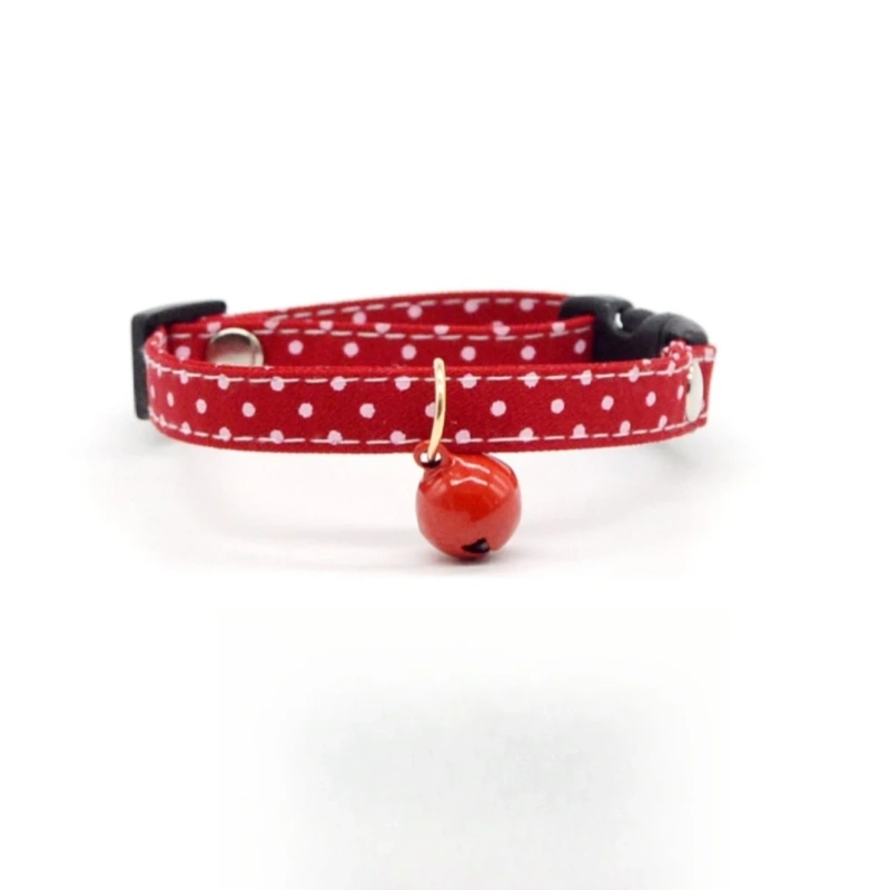 Cute Red Pet Collar with Bells Kitten  Cat Collar  Kitten Accessories for Pets Cats