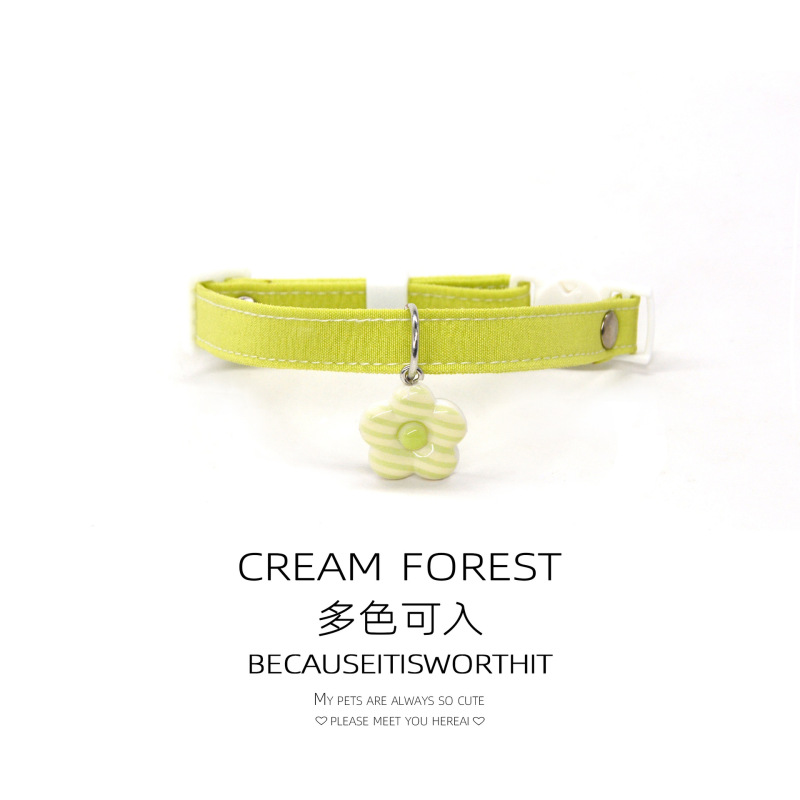 Pet Breakaway Cat Collar, Safe Cute Cotton and Linen Material Adjustable