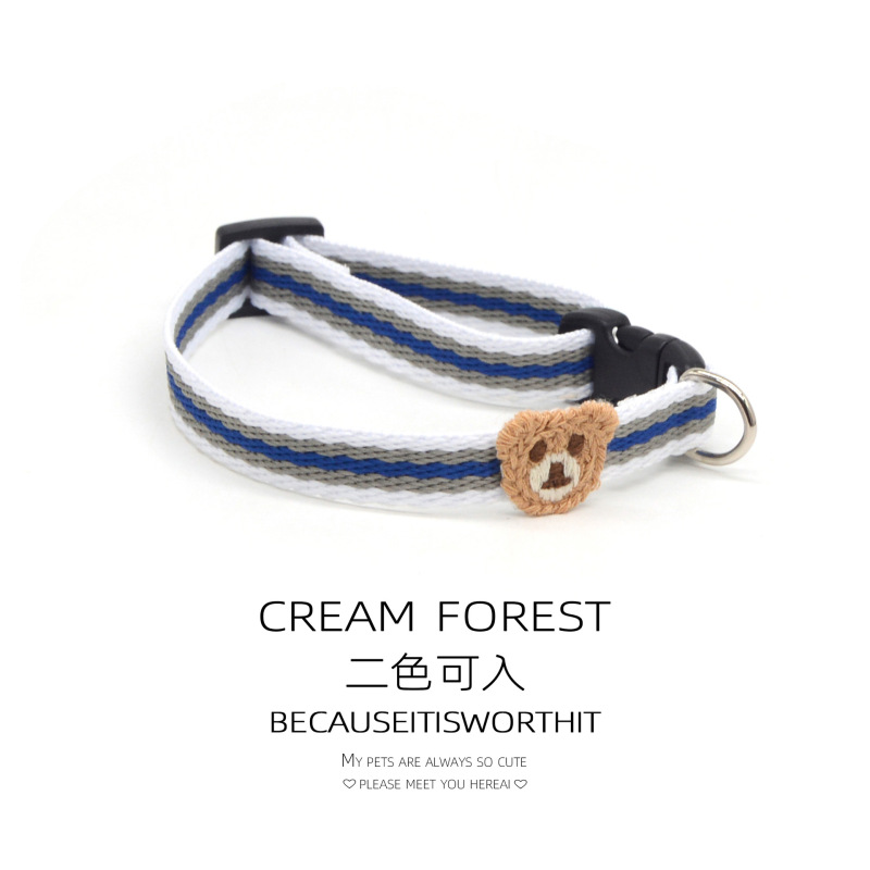 Pet Breakaway Cat Collar, Safe Cute Cotton and Linen Material Adjustable