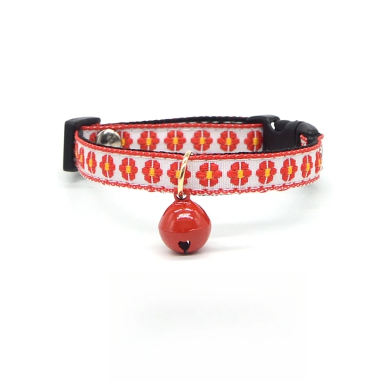 Cute Red Pet Collar with Bells Kitten  Cat Collar  Kitten Accessories for Pets Cats