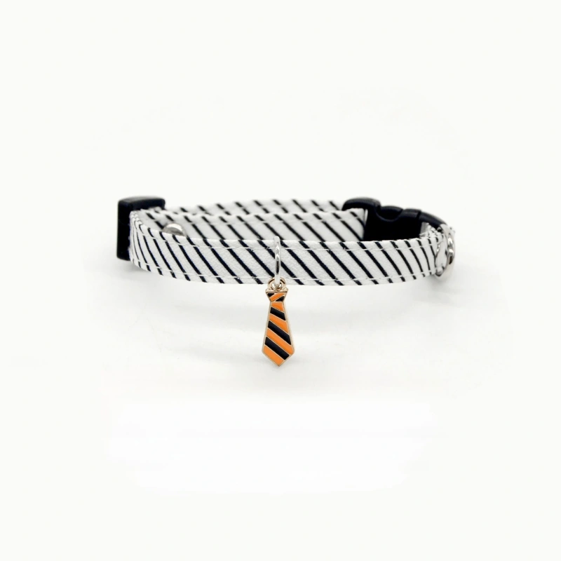 Cat Striped Bow Tie Animal Striped  Collar Pet Adjustable Christmas Cat Collar Pet Collar kitten accessories