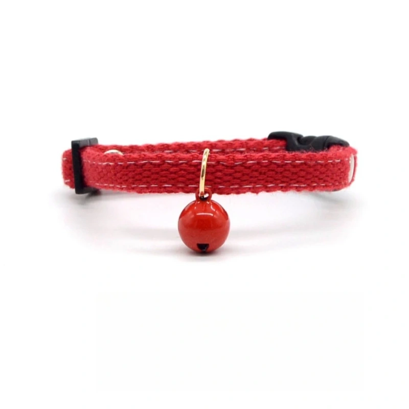 Cute Red Pet Collar with Bells Kitten  Cat Collar  Kitten Accessories for Pets Cats