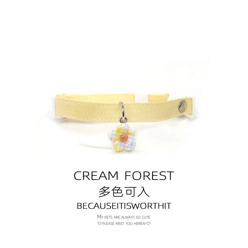 Pet Breakaway Cat Collar, Safe Cute Cotton and Linen Material Adjustable