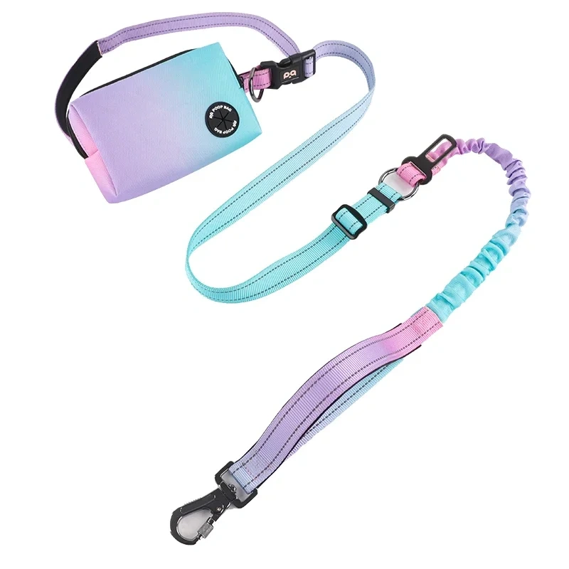 Stretchable dog walking rope, optional waist bag, hands-free running leash, explosion-proof punch  for medium and large dogs