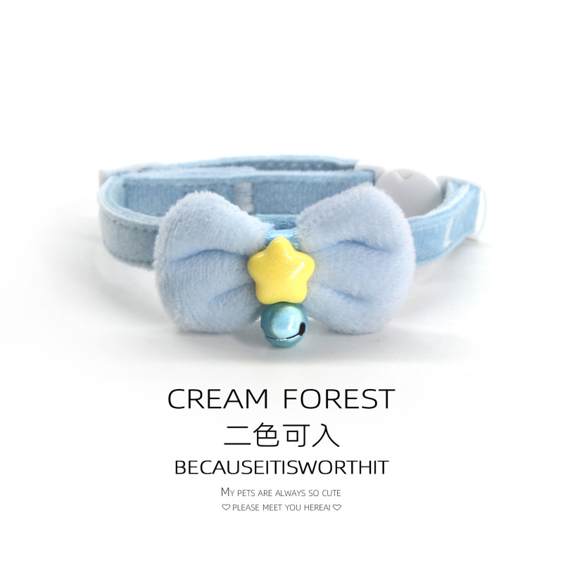 Pet Breakaway Cat Collar, Safe Cute Cotton and Linen Material Adjustable