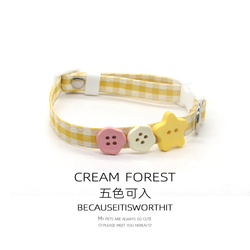 Pet Breakaway Cat Collar, Safe Cute Cotton and Linen Material Adjustable