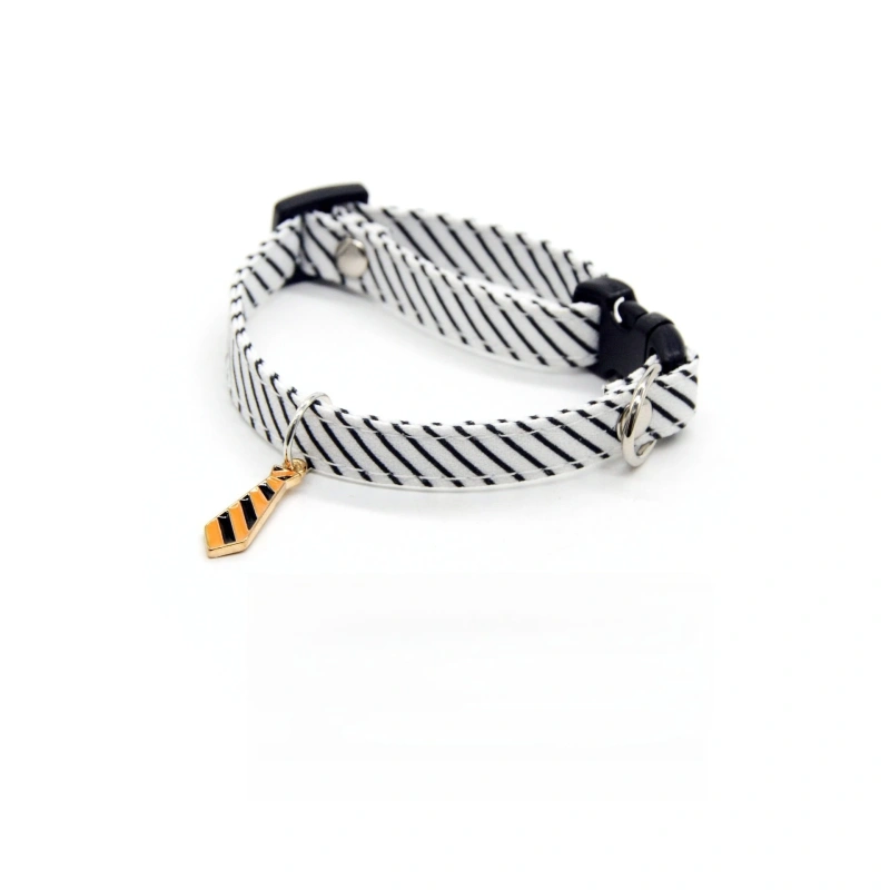 Cat Striped Bow Tie Animal Striped  Collar Pet Adjustable Christmas Cat Collar Pet Collar kitten accessories