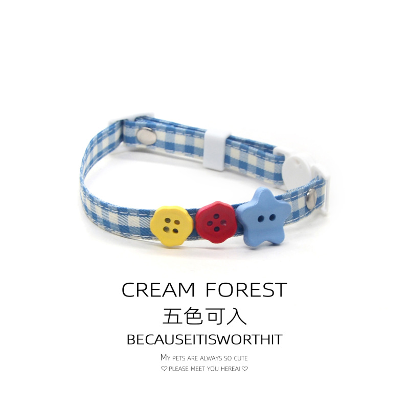 Pet Breakaway Cat Collar, Safe Cute Cotton and Linen Material Adjustable