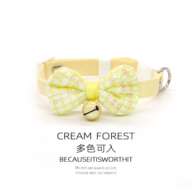 Pet Breakaway Cat Collar, Safe Cute Cotton and Linen Material Adjustable